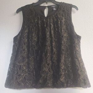 NWOT! Liz Claiborne Career Sleeveless Lace Overlay Top